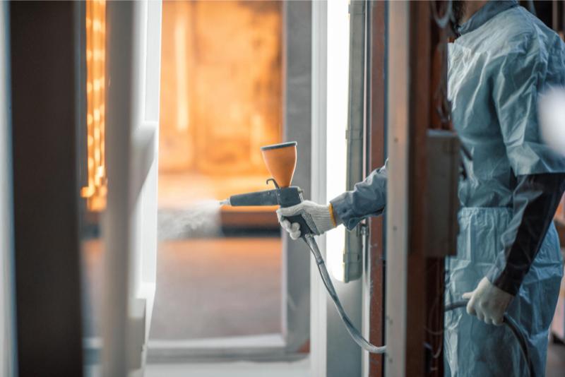 Office Window Frame Spraying